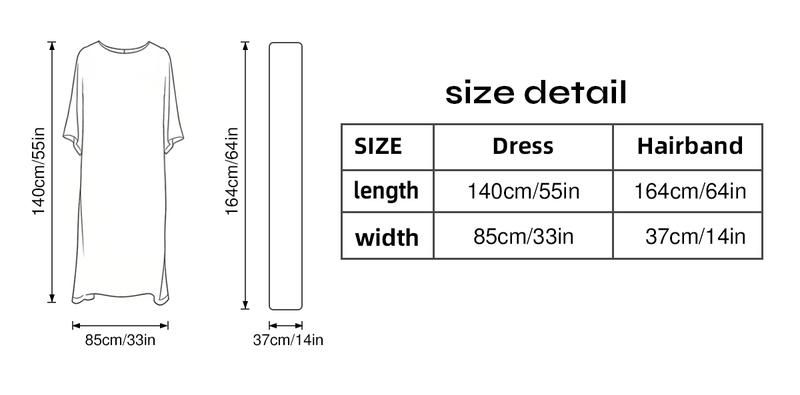 Women's Floral Print Moomoo & Scarf Set - Boho Casual Shawl Dress for Beach Vacation and Holiday Enjoyment, Ladies Clothes for All Seasons