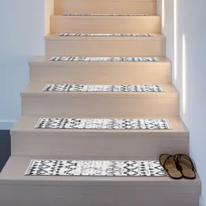 Distressed Bohemian Non-Slip Stair Treads Distressed Bohemian Non-Slip Stair Treads