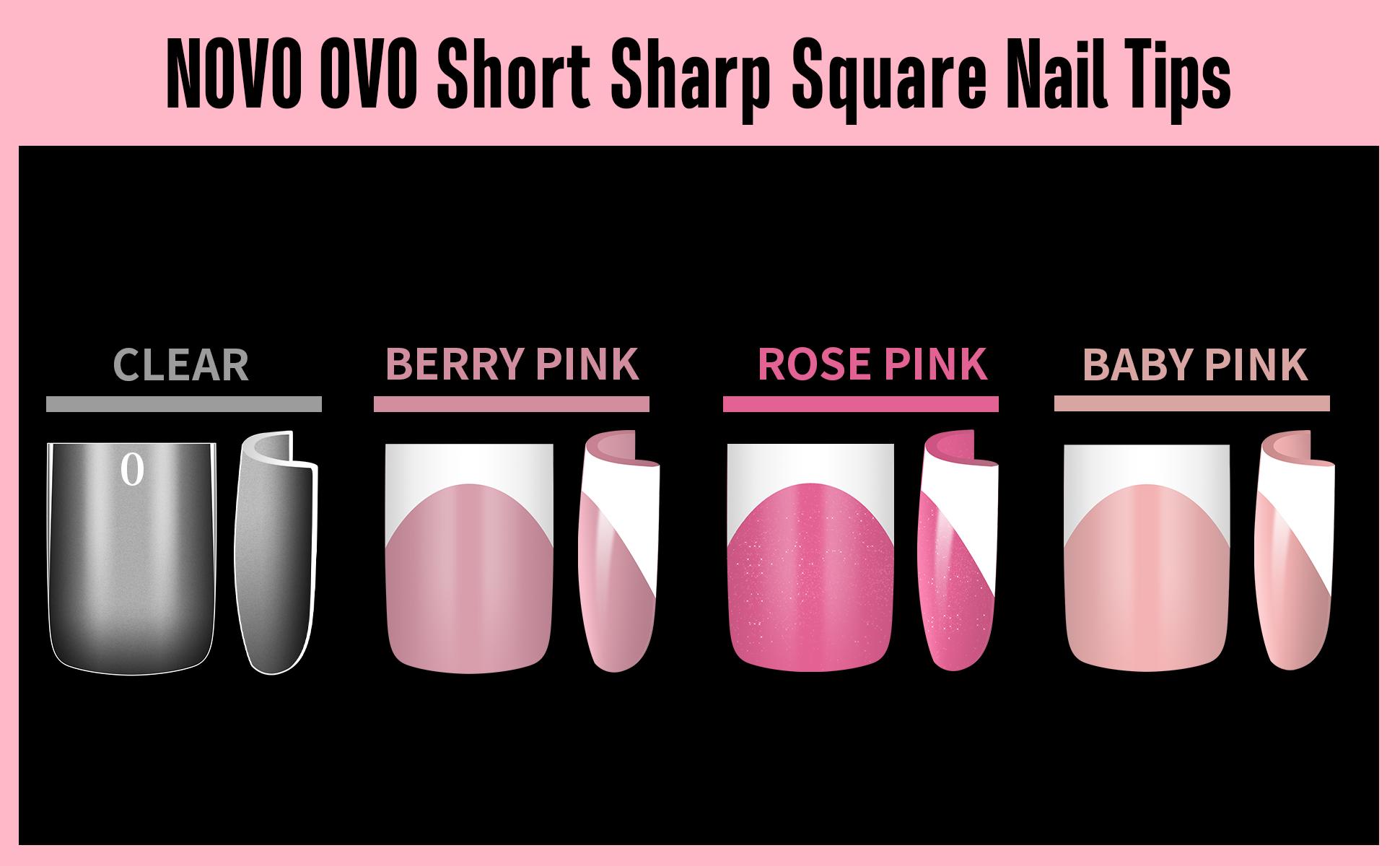 NOVO OVO Short Sharp Square White French Tip Nail Tips Press on BERRY PINK, Need Builder Gel Top Coat Nail Glue, Soft Gel Fake Nail Extension, Full Cover False Nails for Salon DIY x 15 Sizes 240 pcs【NO GLUE ,TOP COAT AND LAMP INCLUDED】 NOVO OVO Short Sharp Square White French Tip Nail Tips Press on BERRY PINK, Need Builder Gel Top Coat Nail Glue, Soft Gel Fake Nail Extension, Full Cover False Nails for Salon DIY x 15 Sizes 240 pcs【NO GLUE ,TOP COAT AND LAMP INCLUDED】