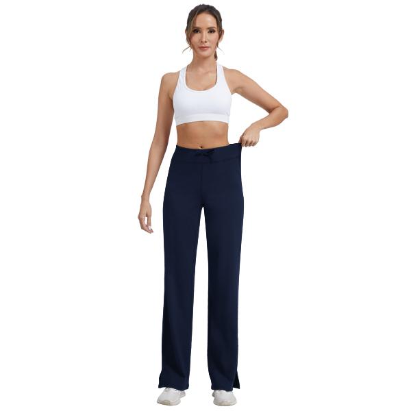 Women's High Waisted Athletic Wide Leg Pants Soft Stretch Yoga Lounge Workout Trousers with Pockets
