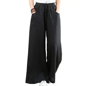 Women's Spring and Summer Linen Trousers Loose Plus Size Wide Leg Pants