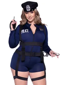 Plus Handcuff Hottie Cop Halloween Costume Romper