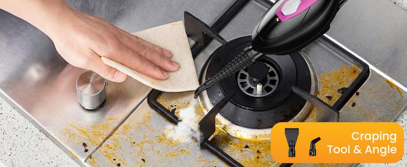 10-in-1 Steam Mop 1550W Detachable Handheld Cleaner for Hardwood Carpet Tile Grout Windows 16FT Cord 2 Washable Pads Multi-Purpose Steamer