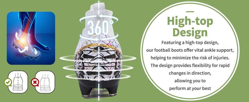 Mens Womens Soccer Cleats Youth Soccer Shoes Football Shoes High-Top Football Cleats Outdoor/Indoor Athletic Shoes Sneakers