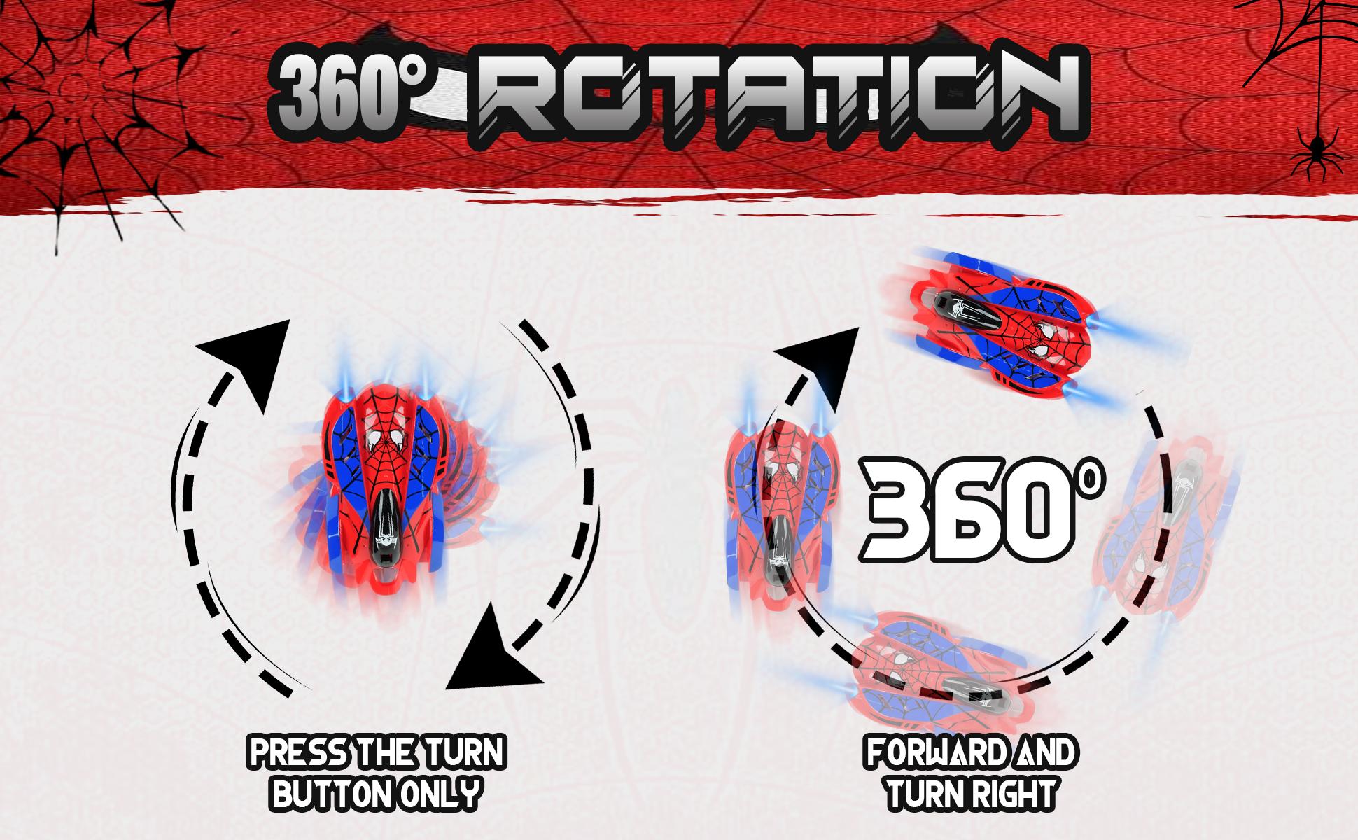 Wall Climbing Car, Electric Remote Toy Racing, with LED Light High-Speed Hobby Toy Vehicle, RC Car Gifts for Age 3 4 5 6 7 8 9 Year Old Boys Girls – Perfect Christmas & New Year Gift