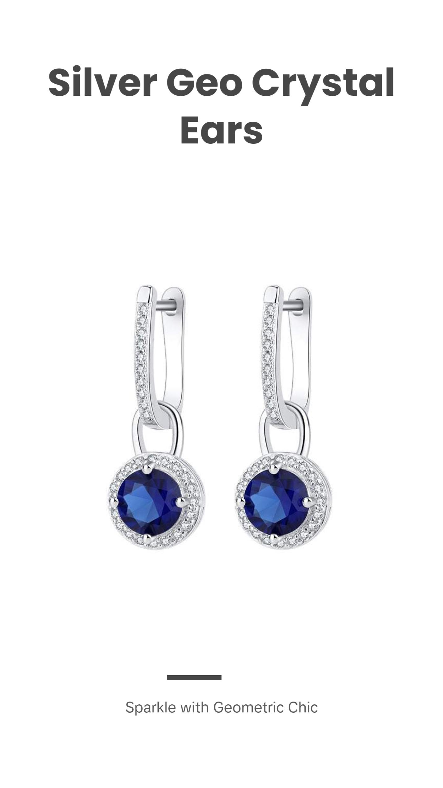 Fashionable Silver Inlay Geometric Earrings with Crystal Zircon Fashionable Silver Inlay Geometric Earrings with Crystal Zircon