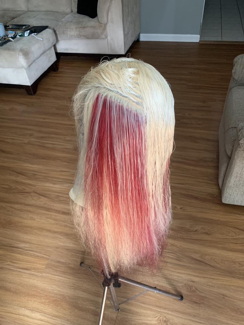 Blonde & Red 24 inch Human Hair Machine Made Wig - Fashion Accessory humanhair for