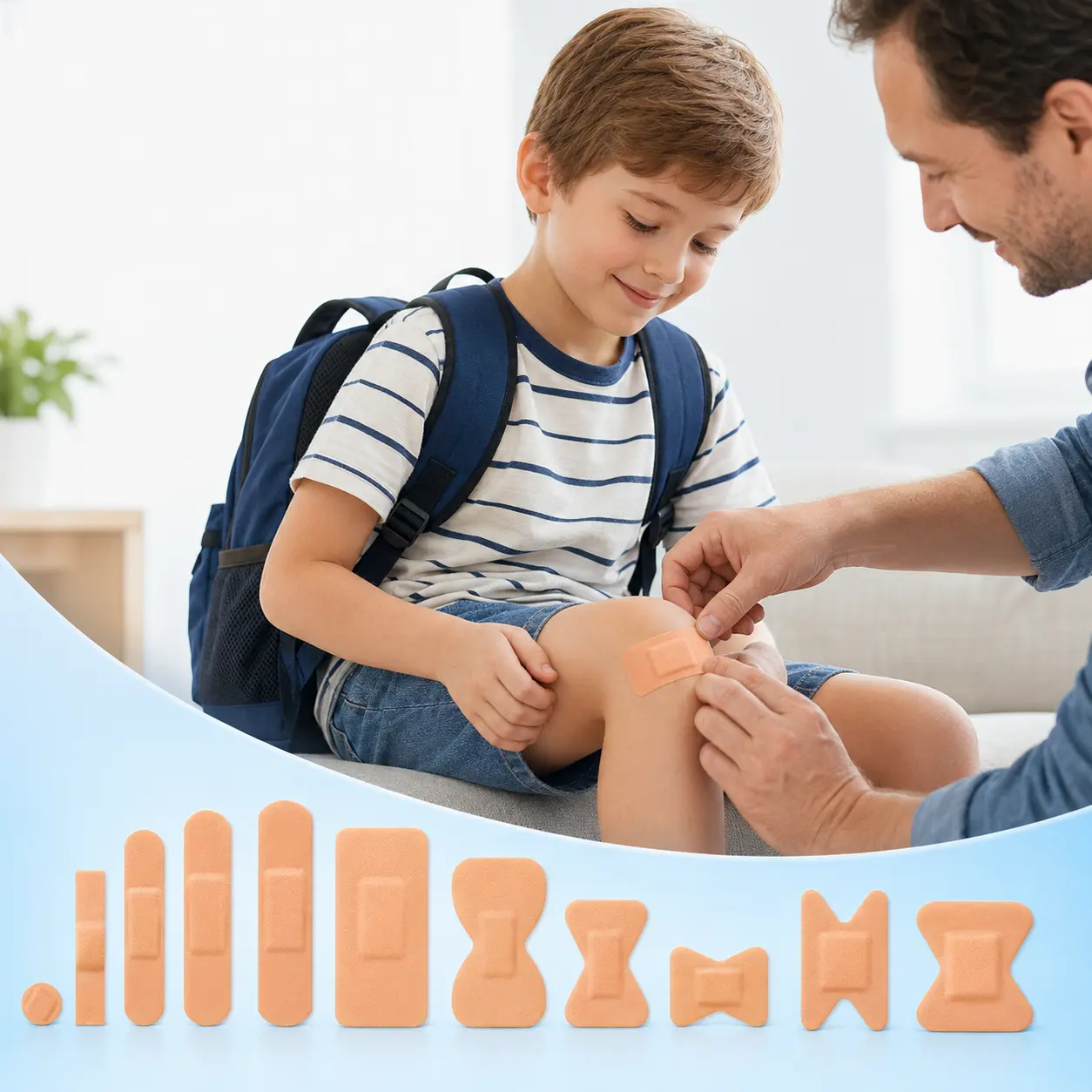 80/160-Pack Synthetic All-in-One PE Bandages with Cushioned Waterproof Pads, Breathable Multi-Care Wound Dressings Set for Daily Scrapes, Patch Bandages for Wounds, Everyday Cuts