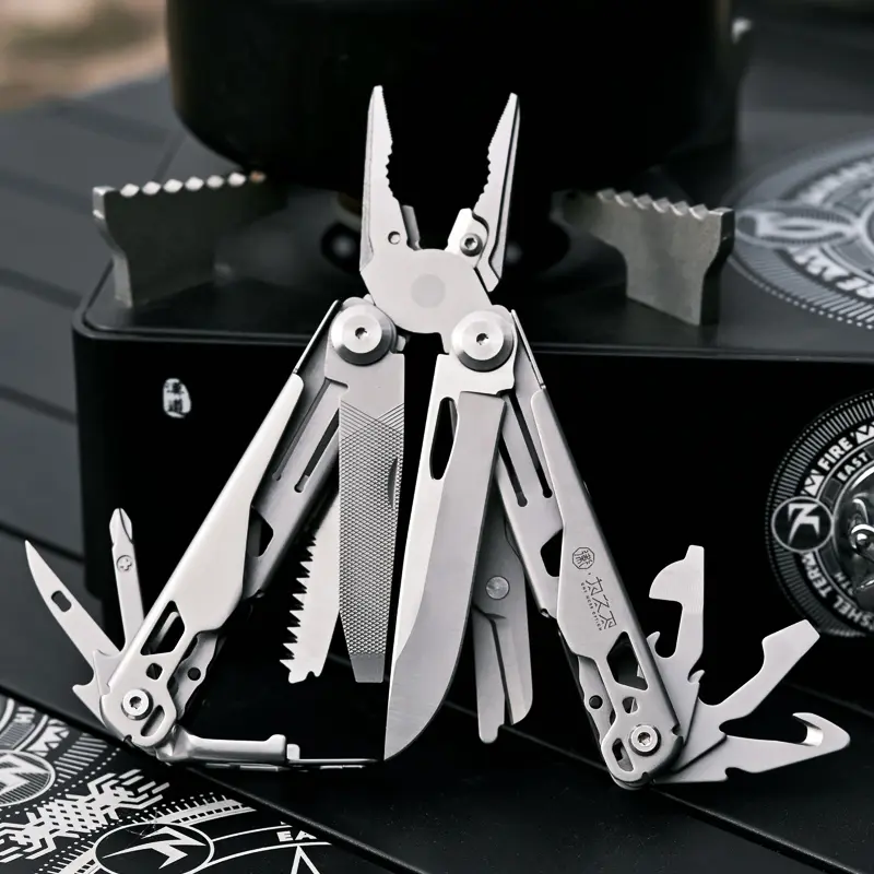 WESVE MT-01 18-in-1 Stainless Steel Multitool - EDC Gear with Folding Blade, Pliers, Saw, Scissors, Bottle Opener, Screwdrivers, Hex Wrenches - Hand Tool for Home Repair, On the Road, Gift for Brother, Diy Maintenance