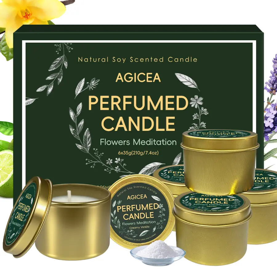 AGICEA 6-Pack Scented Soy Wax Candles – Long-Lasting Aromatherapy Gift Set with Six Fragrances, Ideal for Women’s Birthday, Mother’s Day & Thanksgiving，Summervibes