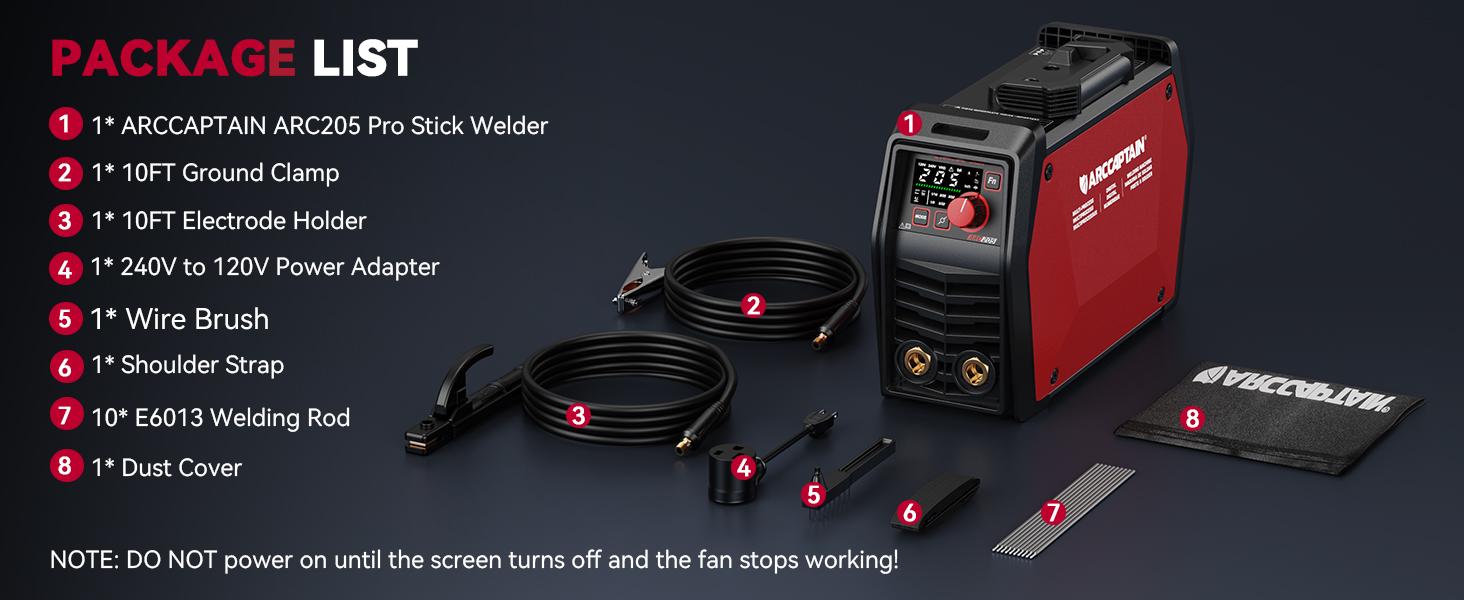 ARCCAPTAIN iControl ARC205 Pro Stick Welder, [APP Control] 205Amp ARC/Lift TIG Welding Machine, Large LED Display, IGBT Inverter 110V/220V MMA Welder with Hot Start, Arc force, and Anti-Stick