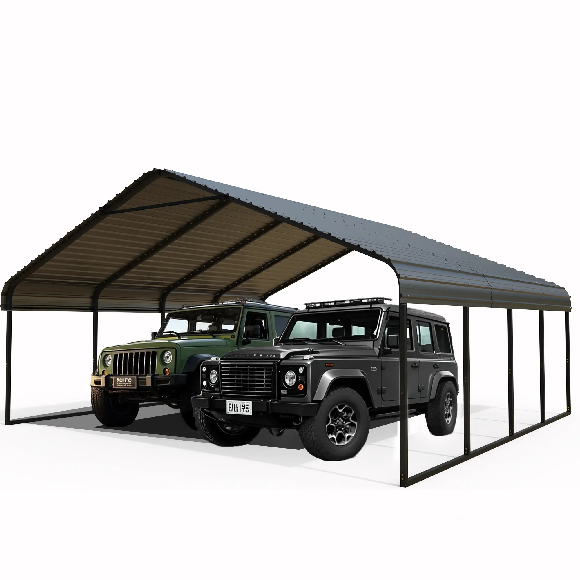 Heavy Duty Carport 12 x 20/10x15/10 x 20/20 x 20 Shelter - Perfect Solution for Vehicles, Boats & Equipment - Durable, All-Weather, Quick Assembly - Spacious, Secure, Reinforced - Gray/White