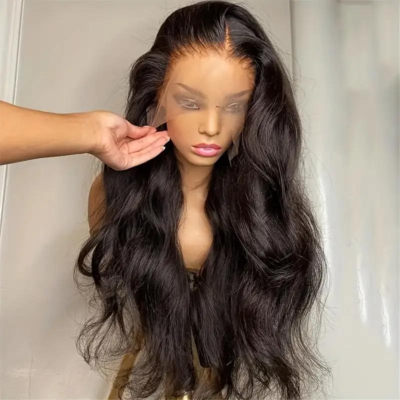 MYLOCKME   Brazilian Hair Body Wave 13x6 Lace Frontal Human Hair Wigs Pre plucked 13x4 Body Wave Transparent Lace Frontal Wig For Women 180 Density blackfriday