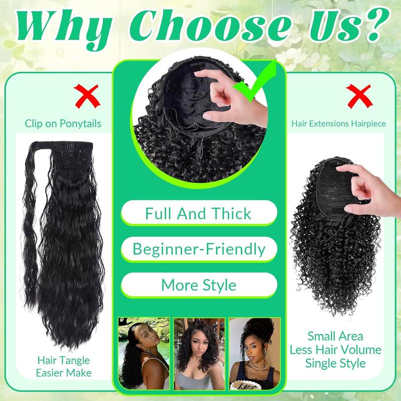 Kinky Curly Half Wig Synthtic Hair180Density curly 3In1 Half Wig Drawstring Seamless Flip Over Ready And Go Glueless Wigs With Beginner Friendly Upgrade Headband Wig for Women Daily Wear 14Inch