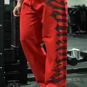 Streetwear Plus Size Sweatpants - 350GSM Cotton Blend Wide Leg Gym to Jogging with All-Over Print