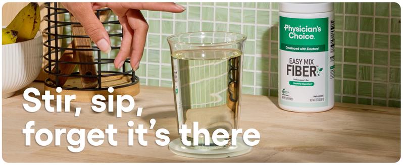 Physician’s Choice Easy Mix Fiber Powder - Sugar Free, No Grit & Tasteless - Prebiotic Fiber Supplement for Regularity, Digestion & Gut Health