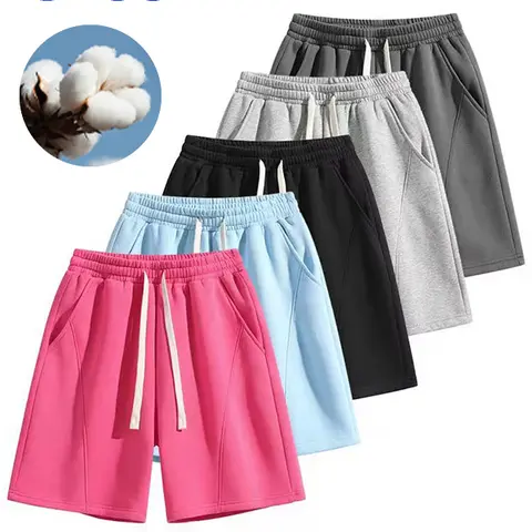 Men's Casual Cotton Shorts Ideal for workouts, jogging, and everyday lounging at home. Soft against the skin with moisture-wicking properties. Features a high-stretch drawstring waistband for adjustable fit. Relaxed straight-leg silhouette