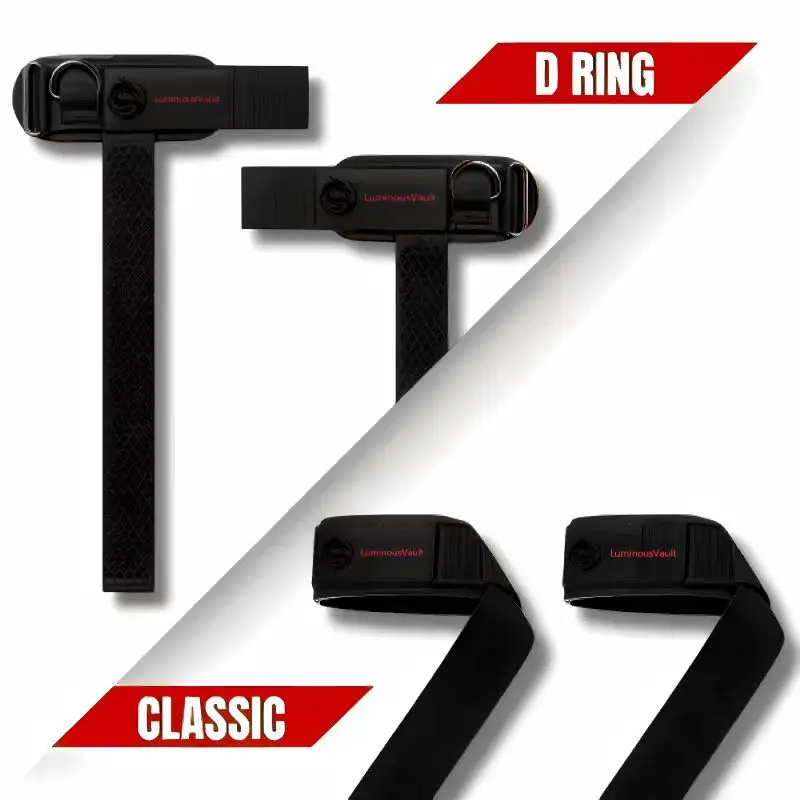 D-Ring Weight Lifting Straps, Adjustable Padded Gym Wrist Straps, Non Slip Lifting Grips for Deadlifts, Rows & Strength Training