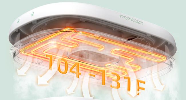 Momcozy Baby Wipe Warmer, Innovative Spring Design, Large Capacity Wipes Dispenser, Fast and Even Heating, 4 Modes of Temperature Heating Control 1 Pack