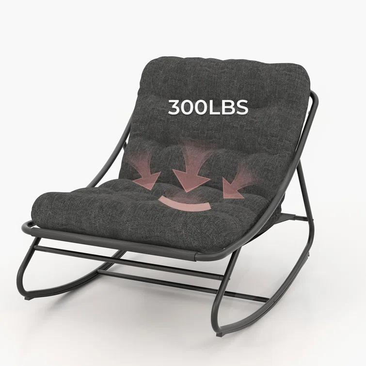Indoor & Outdoor Royal Rocking Chair – Soft Padded Cushion & Sturdy Steel Frame for Ultimate Comfort & Relaxation