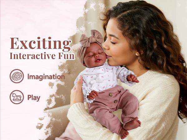 BABESIDE Lifelike Reborn Baby Dolls Black Girl Callie - 20 - Inch Soft Body Realistic Newborn Baby Doll Poseable Limbs Real Life Baby Dolls with Clothes and Toy Gift for Kids Age 3+ Rebornbabydoll BABESIDE Lifelike Reborn Baby Dolls Black Girl Callie - 20 - Inch Soft Body Realistic Newborn Baby Doll Poseable Limbs Real Life Baby Dolls with Clothes and Toy Gift for Kids Age 3+ Rebornbabydoll