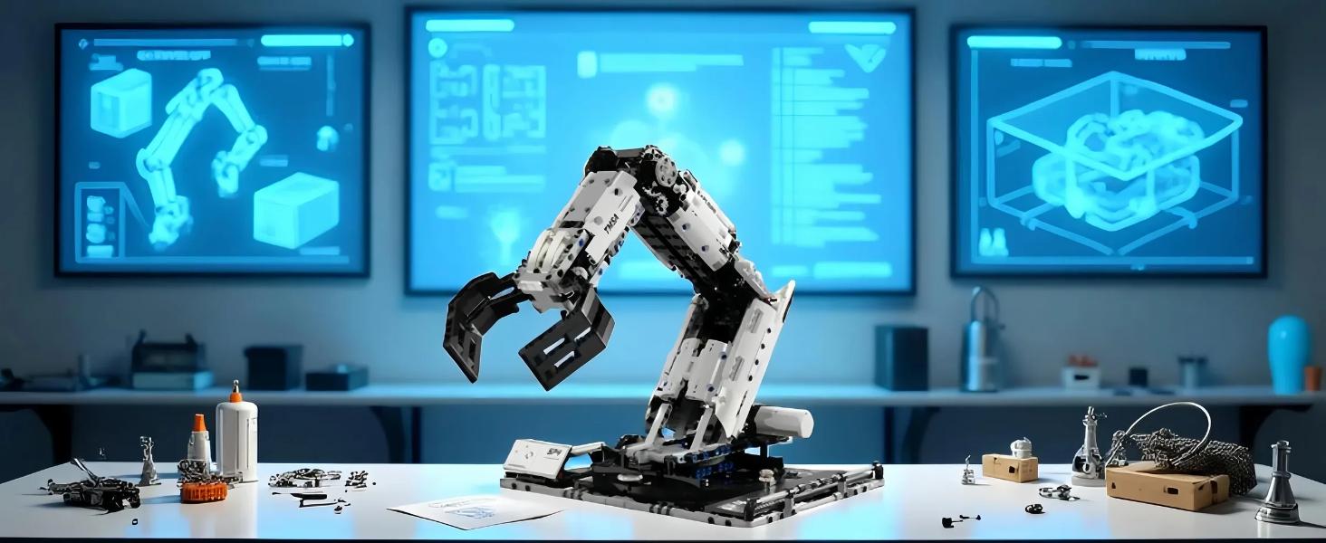 Mechanical Technical Arm Building Blocks Set - Remote Control 8-Way STEM Educational Toy Easter Gifts for Kids, Technic Robotic Arm Set for Boys Girls & Adults 8-14 (784 Pieces)