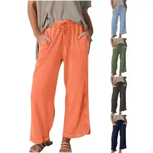 Women's Casual Wide Leg Sweatpants High Waist Baggy Acid Wash Pants Drawstring Athletic Palazzo Pants with Pockets（gift）Gift