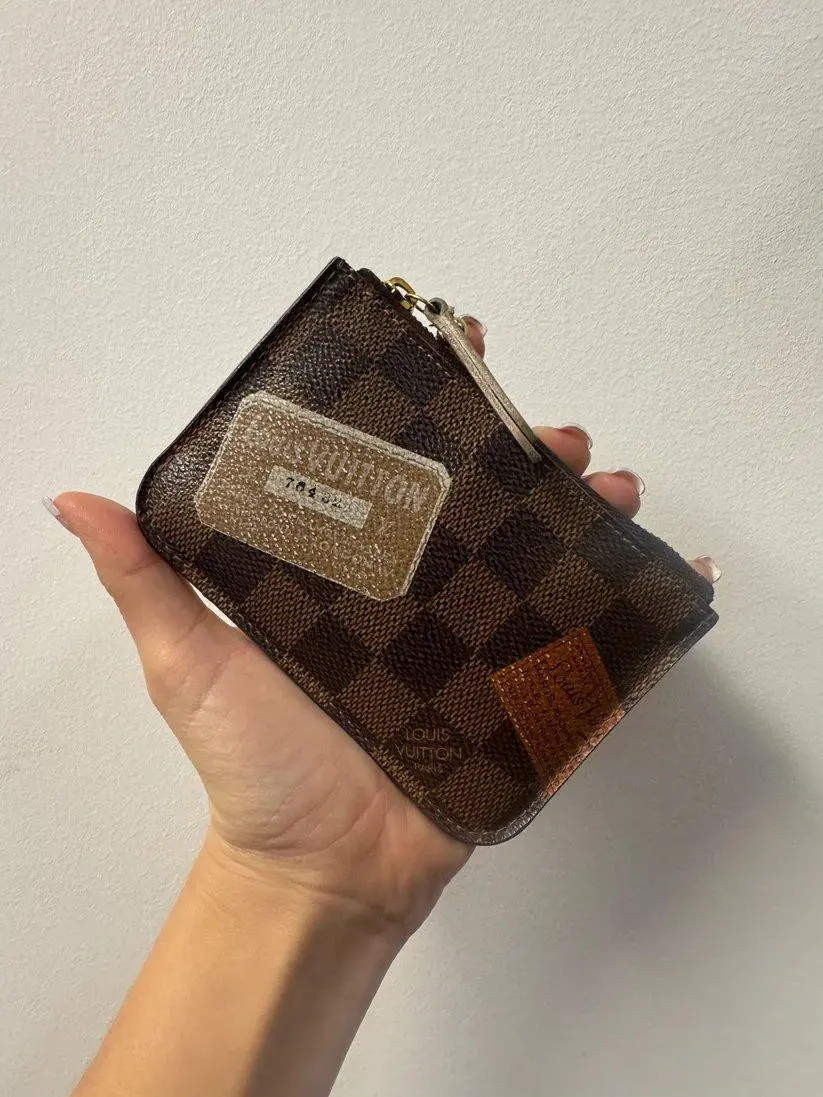 Pre-owned Louis Vuitton Coated canvas Small Leather Goods DAMIER EBENE KEY POUCH