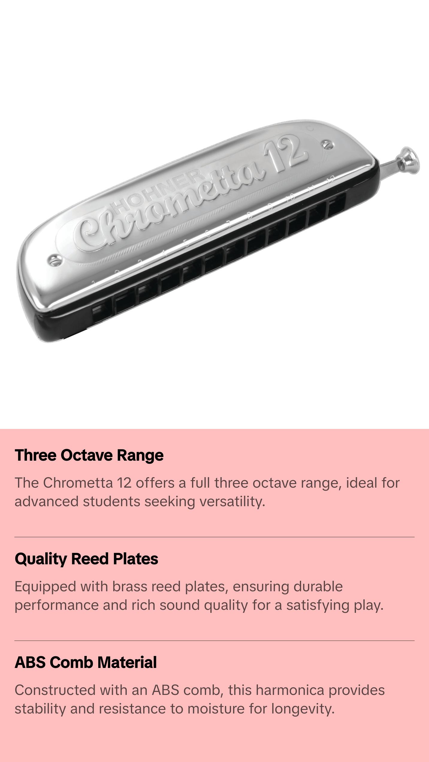 Hohner 255G Chrometta 12 Chromatic Harmonica Key G