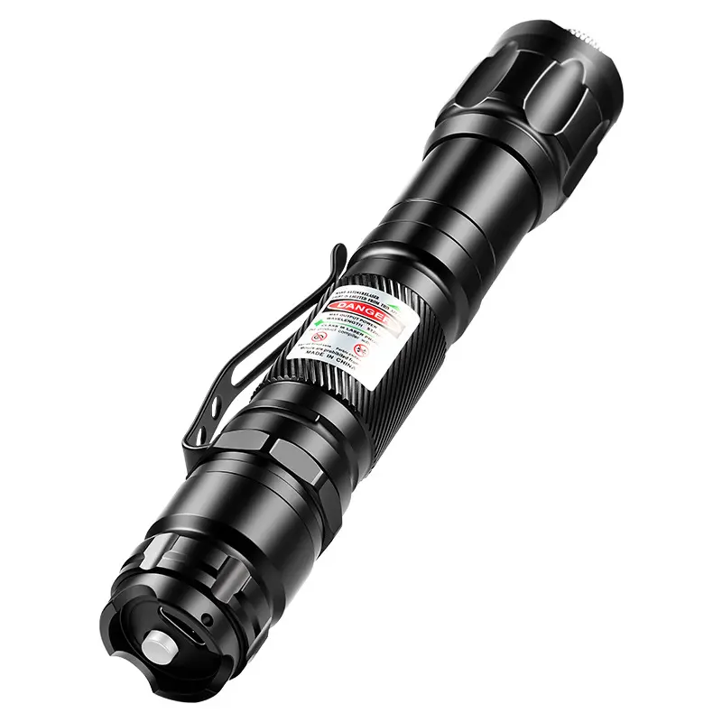 Portable Green Laser Pointer, Aluminum Body with Metal Finish, Star Cap, Long-Range USB-Rechargeable Lighting Accessory for Presenters