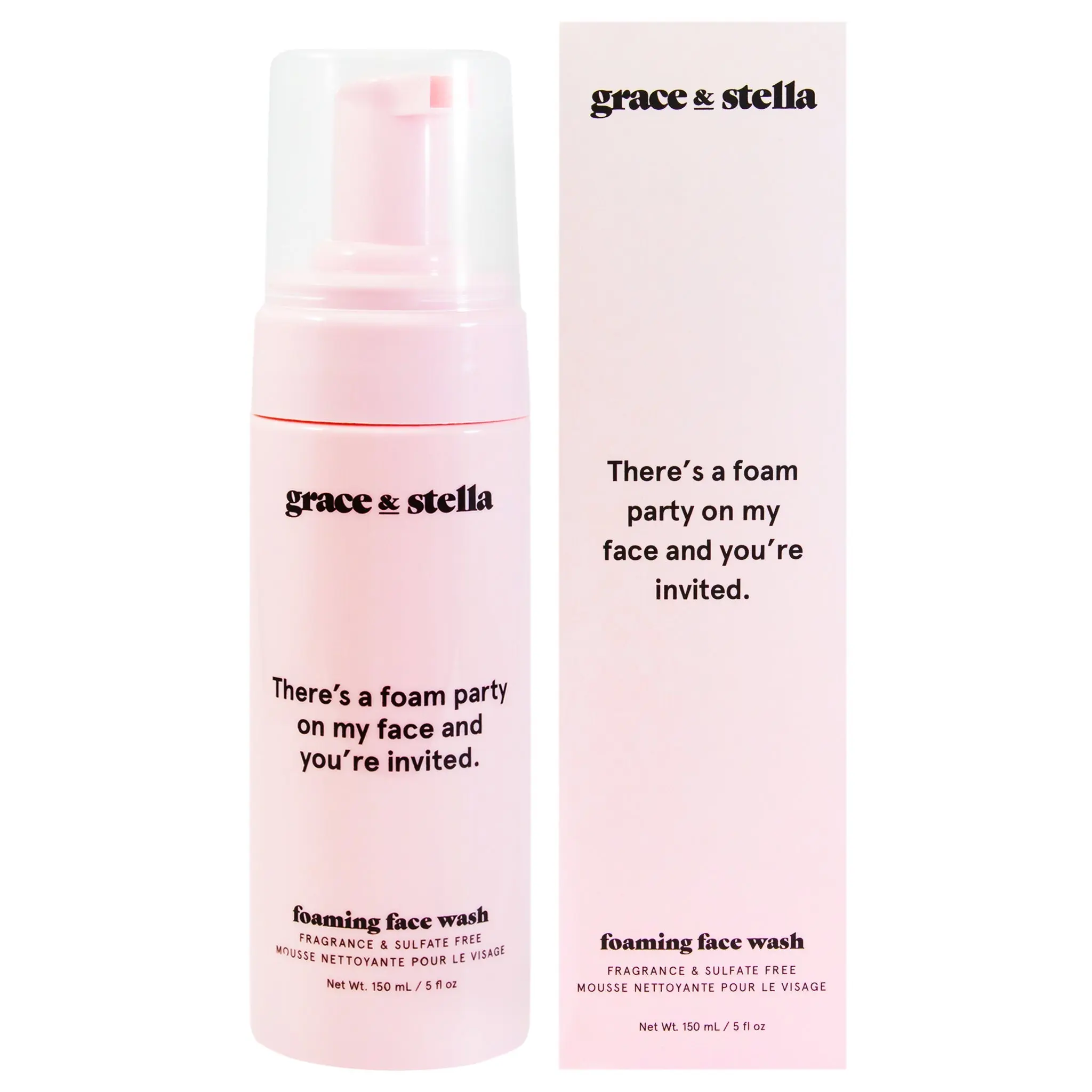 Foaming Face Wash – Gentle Face Cleanser for Deep Cleansing & Hydrating Skin | Refreshing Facial Cleanser for Removing Oil, Dirt & Makeup Residue, Daily Skincare Routine Essential by grace & stella