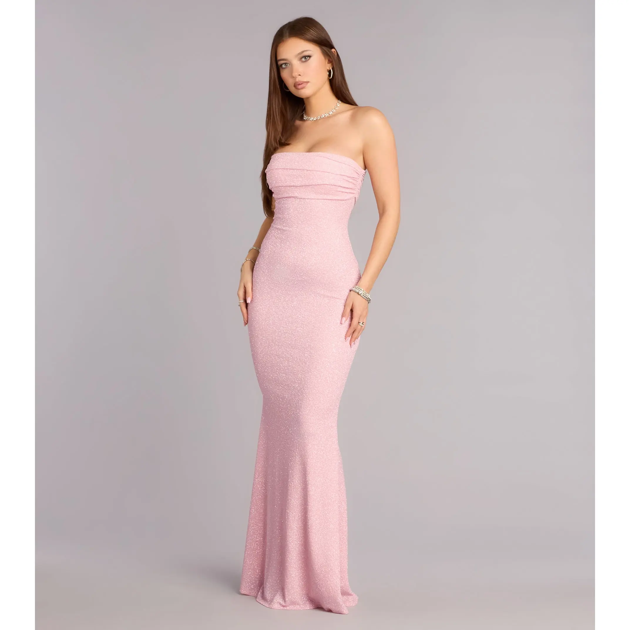Audrina Glitter Strapless Mermaid Formal Dress - TikTok Shop
