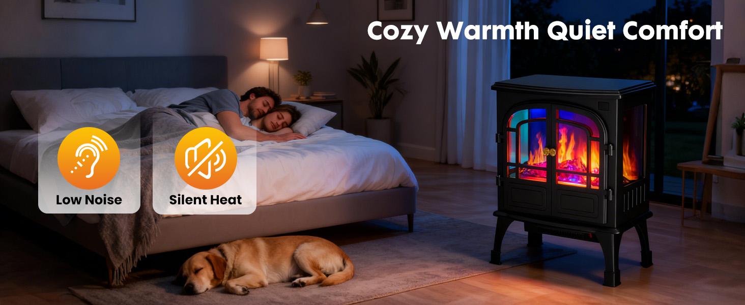 Freestanding Electric Fireplace, 26” Indoor Fireplace Heater with 3D Flame Effect, Overheating Safe Design, Energy Saving Space Heater with 12H Timer&Remote for Living Room, Bedroom Freestanding Electric Fireplace, 26” Indoor Fireplace Heater with 3D Flame Effect, Overheating Safe Design, Energy Saving Space Heater with 12H Timer&Remote for Living Room, Bedroom