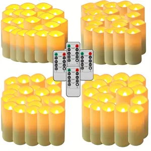A Set Of 72 Flameless Flickering Candle Lights, Equipped with A Remote Control And A Timer. They Are Suitable for Home Decoration, As Well As for Decorating On Occasions Like Christmas, Halloween, Birthdays And Weddings. (Depth: 2.2 Inches, Heights