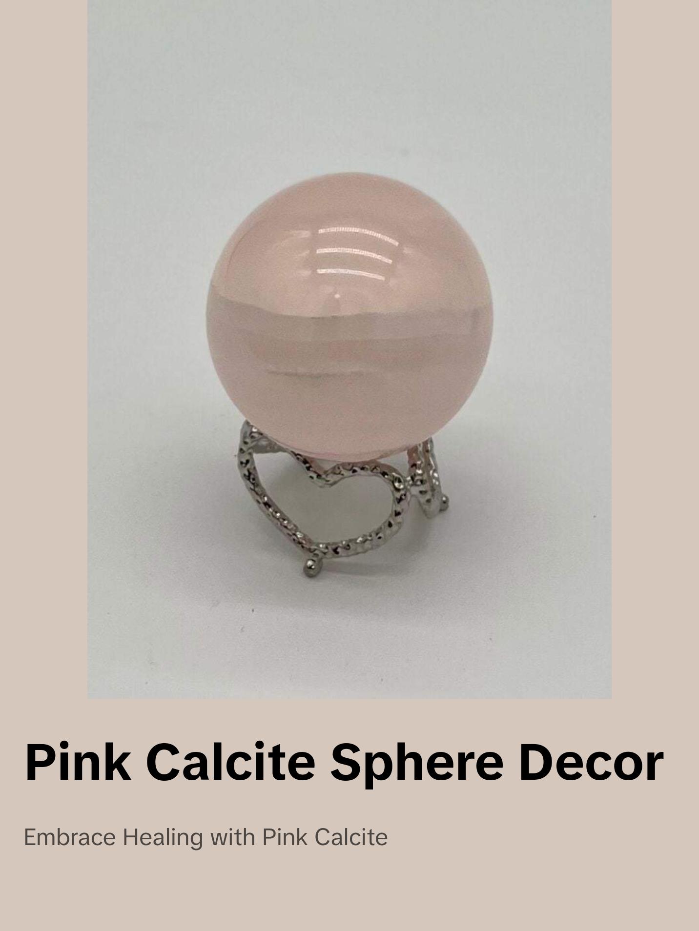 Pink Calcite Sphere Decor Ornaments