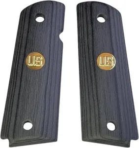 1911 Full Size Grips in Black Walnut with Gold U.S. Medallion fits COLT and Most Clones