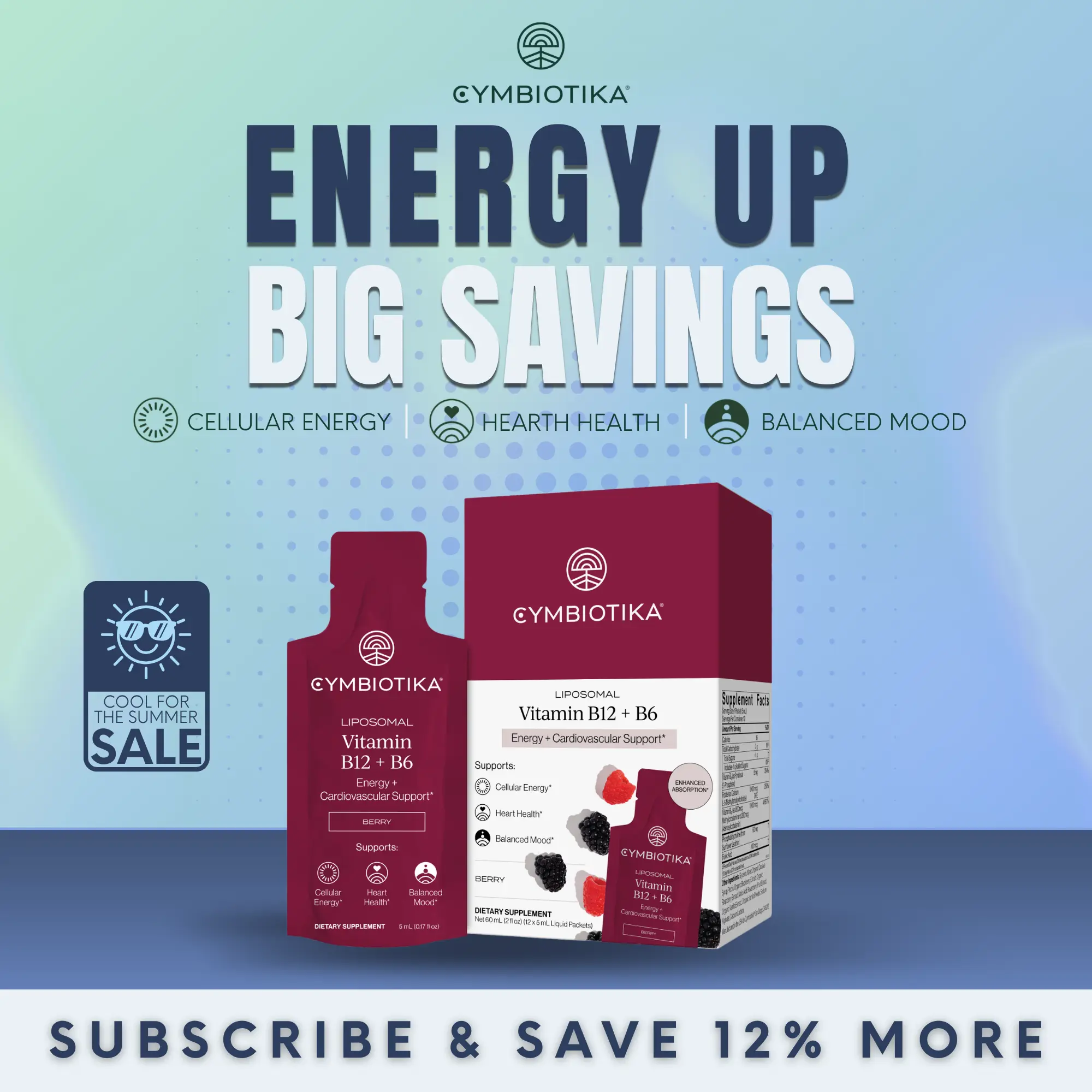 Liposomal Vitamin B12 + B6 | 12-Packet Starter Kit | Cellular Energy, Brain & Nerve Health | Cardiovascular Support | Dual B12: Methylcobalamin + Adenosylcobalamin | Active P5P & Methylfolate | Vegan | Third-Party Tested
