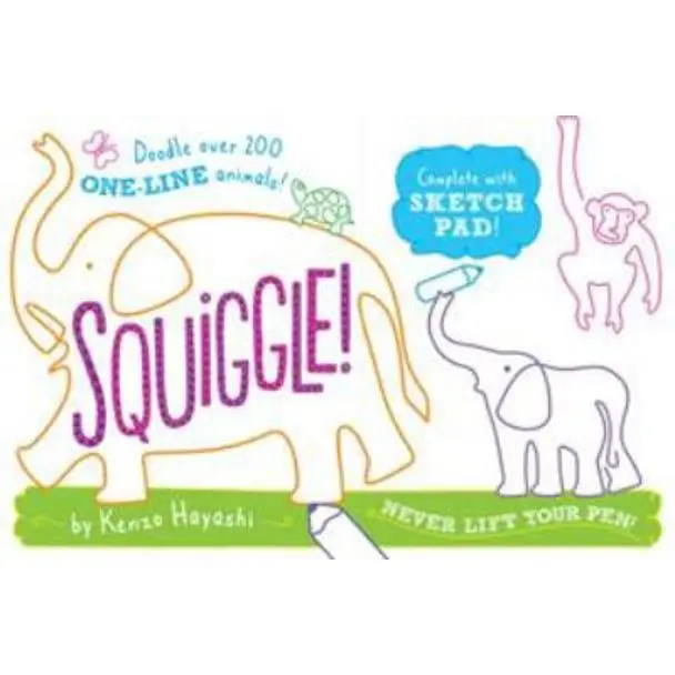 USED Squiggle! Drawing Book - Doodle Over 200 Animal Drawings, Learning to Draw Ideas, Paperback Office & School Educational Art Supplies, Sketch Tool