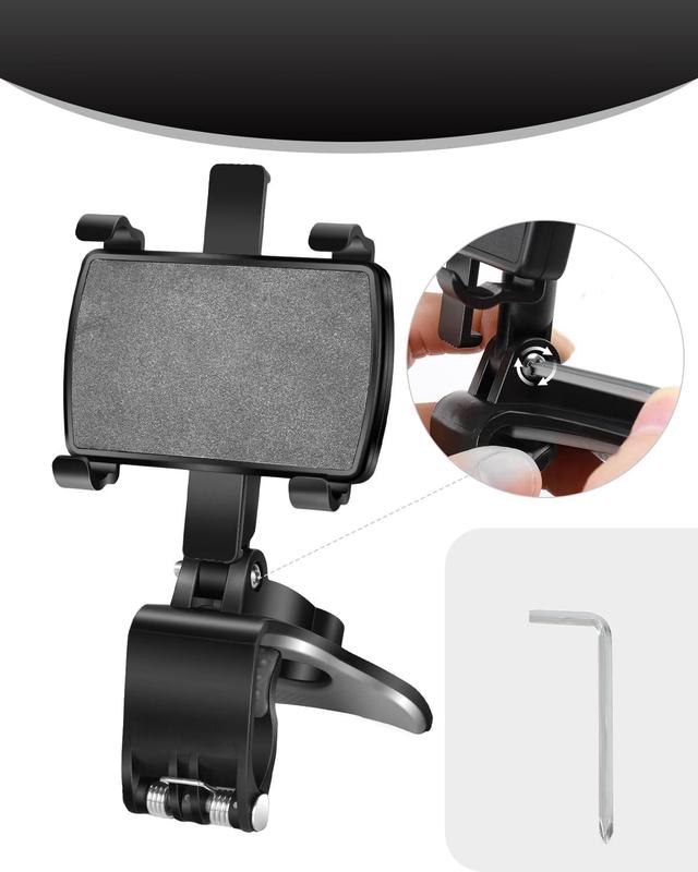 360 Degree Rotation Dashboard Car Phone Holder - Multifunctional One Hand Operation Clip Design Phone Mount Suitable 4-6.5 inch phones - Car accessories