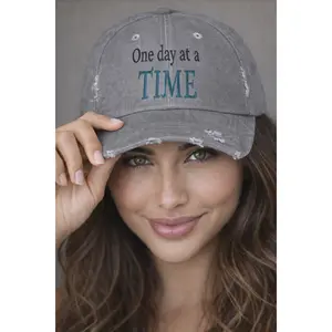 One Day At A Time Hat | Sobriety Recovery Hat | AA Recovery Gift | Sober Life Baseball Cap | Addiction Recovery Apparel | Inspirational Dad Hat