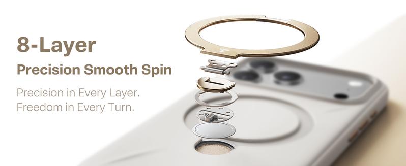 TORRAS Ostand Q3 Silicone for iPhone 17 Pro Max Case, Fit for MagSafe, 360 Spin Stand, Soft Liquid Silicone Cozy Grip, Camera Control, Protective Case