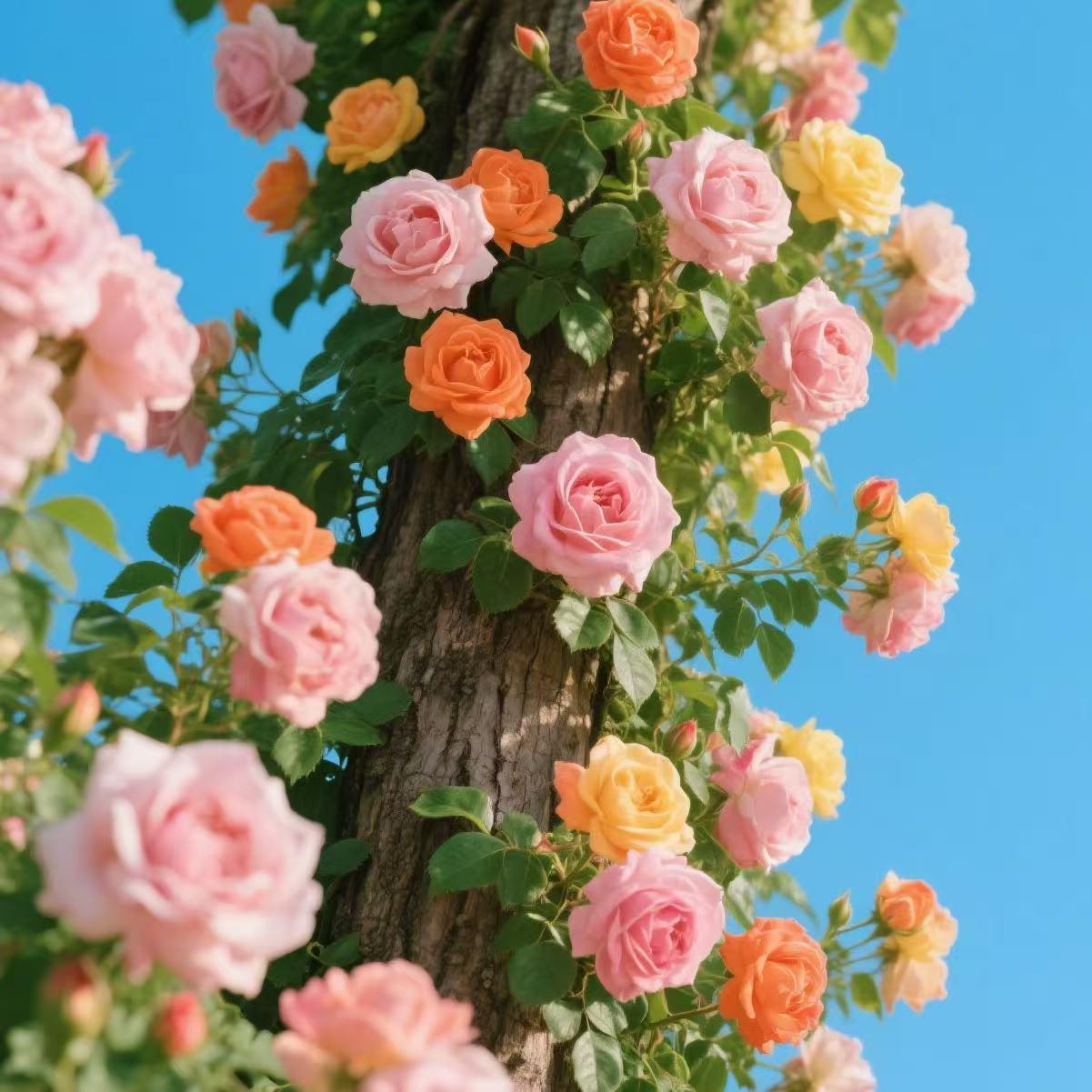 200 Pcs Climbing Rose  Seeds for Planting Outdoor-Perennial Rare Rose Flowers Plant for Your Grarden Home