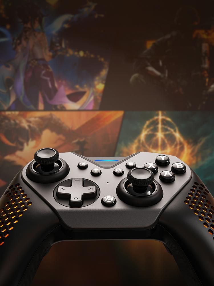 NYXI Flexi Wireless PC Controller, 1000Hz Polling Rate Hall Effect Joystick, Interchangeable D-pad&Left Joystick, 4 Mppable Buttons, 800mAh, Adjustable Turbo/Vibration for PC/Switch 2/iOS/Android