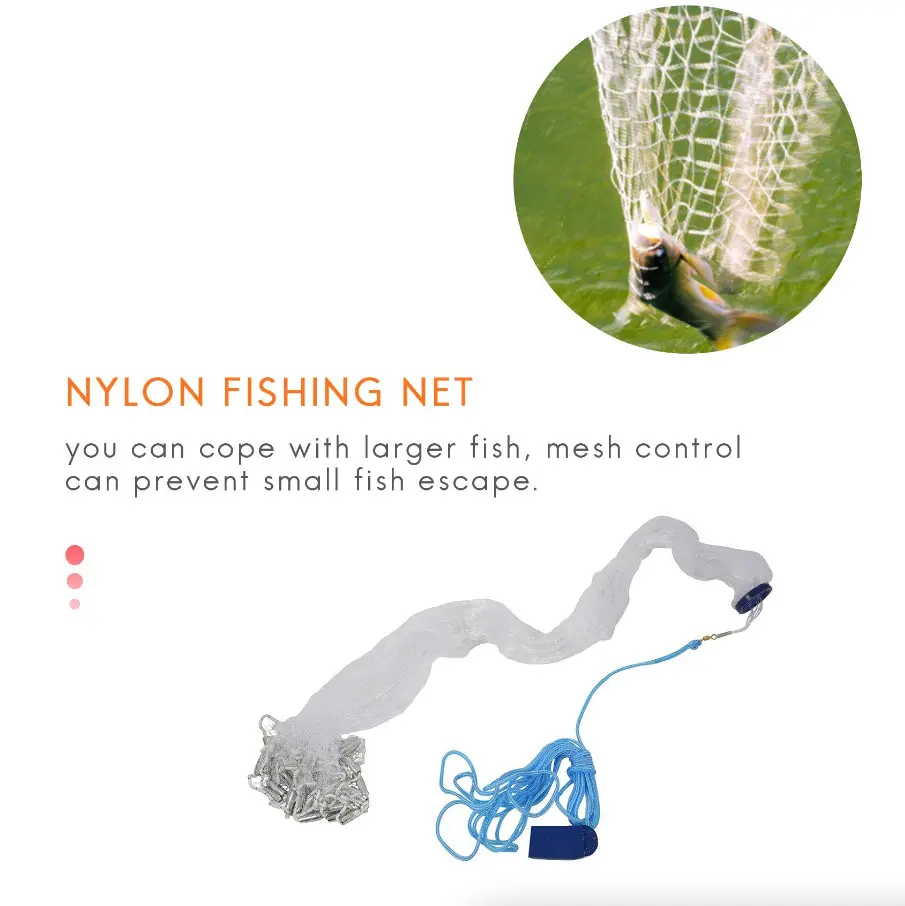 12FT Fishing Cast Net Bait Easy Throw Hand Cast Strong Nylon Trap Mesh -  TikTok Shop