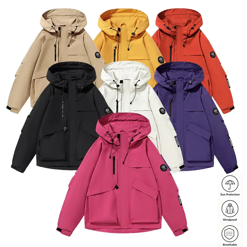 Men's Hooded Windbreaker Coat - Menswear, Windproof, Waterproof, Breathable, Long Sleeve, Plain, Relaxed Fit Outerwear for Spring, Autumn Daily Outings & Hiking, Coats