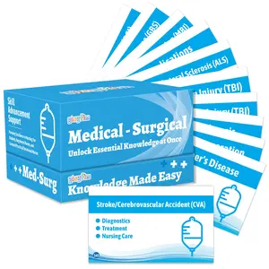 GISGFIM Medical - Surgical Flash Cards: Medical Nursing School Essentials for Exam Prep, Double-Sided Professional Study Tool, 409 Index Cards (Unisex, Ages 3+)