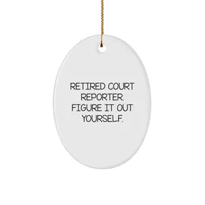 Funny Court Reporter Gifts for Men - Unique Oval Ornament Figuring It Out Yourself - Christmas Unique Gifts from Friends to Family