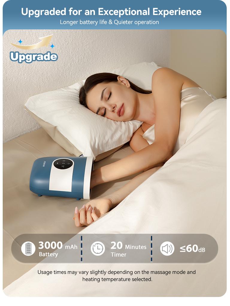 CINCOM Upgraded Hand Massager, Cordless Finger Soother with Customizable Settings，, Rechargeable with Comfort Warmth, Provides Ultimate Relaxation, Wonderful Gift for Black Friday, Thanksgiving, Christmas, Birthdays & More