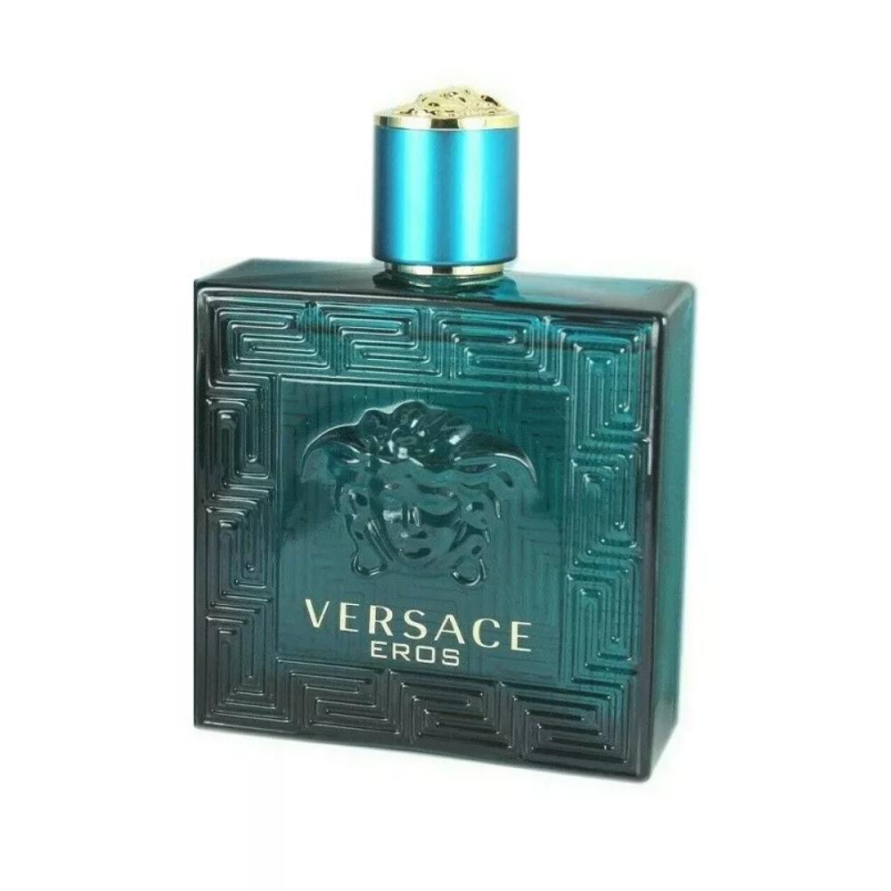 Versace Eros Eau de Toilette for Men 3.4 oz 100ml Spray Tester Bottle Bold Iconic Fragrance with Mint Green Apple Lemon Tonka Bean Geranium Vanilla Notes Woody Citrus Amber