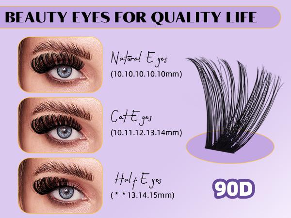 B&Q 70D&90D Kit l 280pcs 10-18MIX Lightweight Mega Volume Lashes,D-Curl,Lash Bond & Seal for DIY Eyelash Extension,Waterproof Makeup Comestic